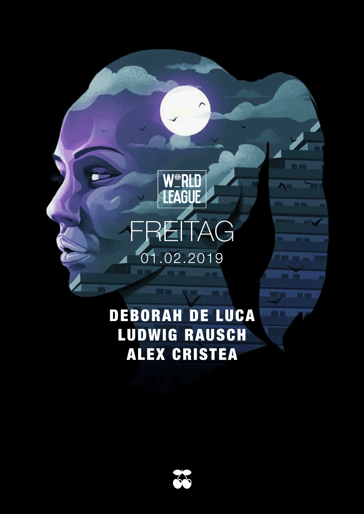 World League Freitag poster, 1 February 2019 — Deborah De Luca, Ludwig Rausch and Alex Cristea